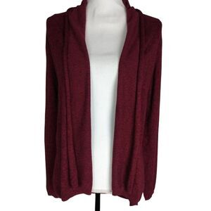 Express‎ Cardigan Sweater Womens  Small Petite Red Cotton Long Sleeve Open Front